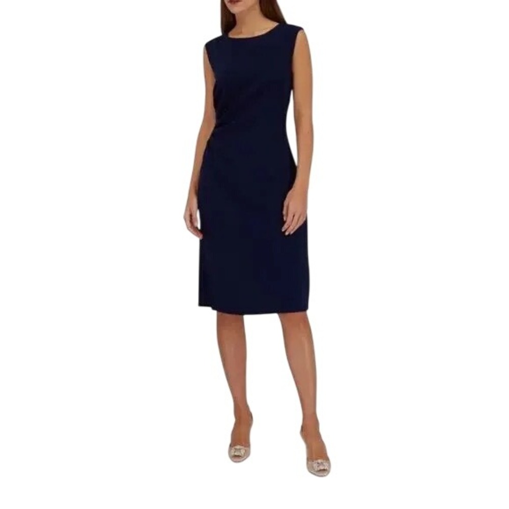 Sachin & Babi NEWMid Length Stretch Crepe Cocktail Dress Navy Sz 6 MSRP $450